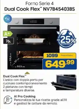 Euronics Bruno Forno Serie 4 Dual Cook Flex NV7B45403BS offerta