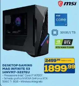 Euronics Bruno MSI Desktop Gaming Mag Infinite S3 offerta