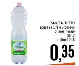 Emisfero San Benedetto acqua naturale Ecogreen oligominerale offerta