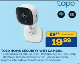 Euronics Bruno Tapo TC60 Home Security Wifi Camera offerta