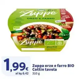 Sigma Zuppa orzo e farro BIO Cottin tavola offerta