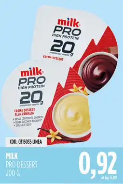 Carico Cash & Carry Milk Pro Dessert offerta