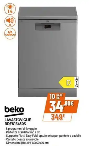 Beko lavastoviglie BDFN16430S