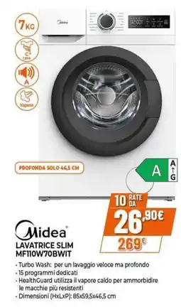 Expert Midea lavatrice slim offerta