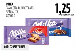Carico Cash & Carry Milka Tavoletta di cioccolato specialità offerta