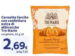Sigma Cornetto farcito con confettura extra di albicocche Tre Marie offerta
