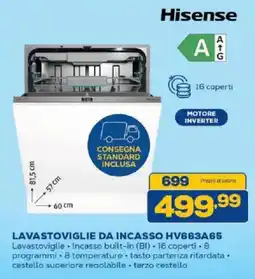 Euronics Bruno Hisense Lavastoviglie da incasso HV663A65 offerta