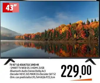 TV 43" LG 43UA731C UHD 4K