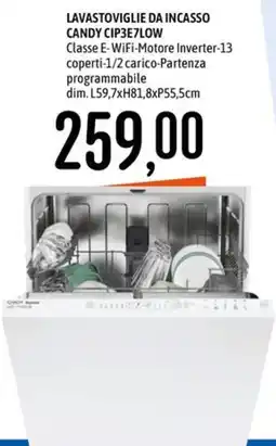 Emisfero Lavastoviglie da incasso Candy CIP3E7LOW offerta