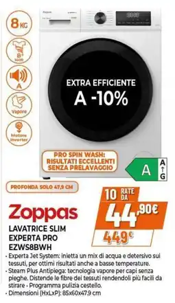 Expert Zoppas Lavatrice Slim Esperta Pro offerta