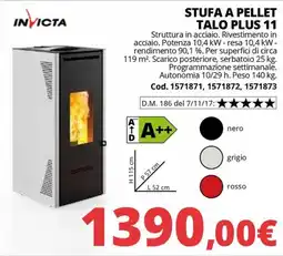 Brico Io Stufa a pellet Talò Plus 11 Invicta offerta