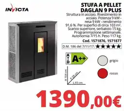 Brico Io Invicta Stufa a pellet Daglan 9 Plus offerta