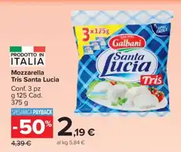 Carrefour Mozzarella Tris Santa Lucia offerta