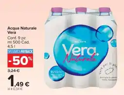 Carrefour Acqua naturale VERA offerta