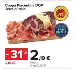 Carrefour Coppa Piacentina Dop Terre d’Italia offerta