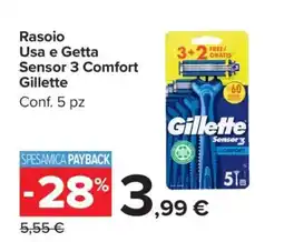 Carrefour Rasoio Usa e Getta Sensor 3 Comfort Gillette offerta