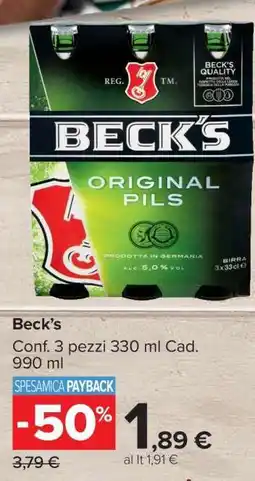 Carrefour BECK'S offerta