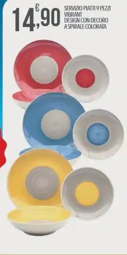 Iper Romagnolo Servizio piatti 9 pezzi Vibrant offerta