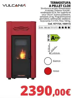 Brico Io Vulcania Termostufa a pellet Cloe offerta