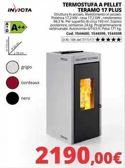 Brico Io Invicta termostufa a pellet teramo 17 plus offerta