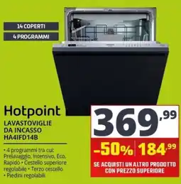 Comet Hotpoint lavastoviglie da incasso offerta