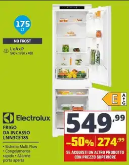 Comet Electrolux frigo da incasso offerta