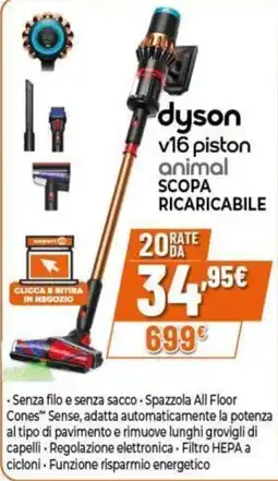 Expert Dyson v16 piston animal scopa ricaricabile offerta