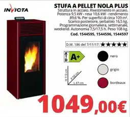 Brico Io Stufa a pellet Nola Plus Invicta offerta