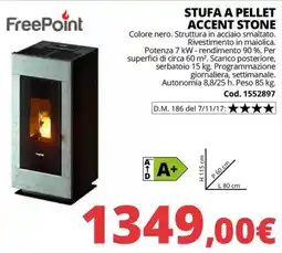 Brico Io FreePoint Stufa a pellet Accent Stone offerta