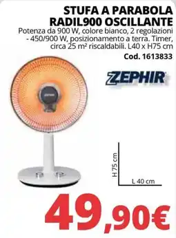 Brico Io Stufa a parabola radil900 oscillante zephir offerta