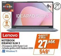 Expert Lenovo NOTEBOOK IDEAPAD SLIM 3 offerta