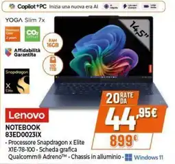 Expert Lenovo NOTEBOOK 83ED0023IX offerta