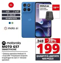 Comet motorola MOTO G57 SMARTPHONE offerta