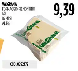 Carico Cash & Carry Valgrana formaggio piemontino offerta