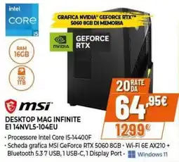 Expert msi DESKTOP MAG INFINITE E1 14NVL5-104EU offerta