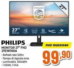 Expert Philips monitor 27" FHD offerta