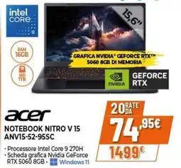Expert Acer Notebook Nitro V 15 offerta
