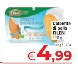 Eurospar Cotolette di pollo Fileni offerta
