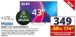 Comet Haier SMART TV 43" QLED H43S80GUX offerta