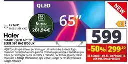 Comet Haier SMART QLED 65" TV SERIE S80 H65S80GUX offerta