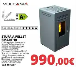 Brico Io Stufa a pellet Smart 10 Vulcània offerta
