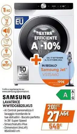 Expert Samsung lavatrice WW11DG6B25Lku3 offerta