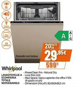 Expert Whirlpool Lavastoviglie a scomparsa totale offerta