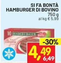 Centro Commerciale Discount Hamburger di bovino offerta