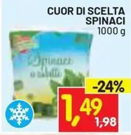 Centro Commerciale Discount Cuor di scelta spinaci offerta