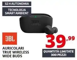 Comet JBL Auricolari True Wireless Wide Buds offerta