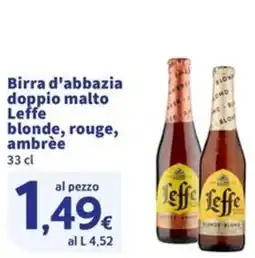 Sigma Birra d'abbazia doppio malto Leffe offerta