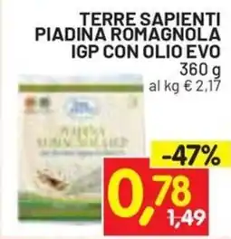 Centro Commerciale Discount Terre Sapienti piadina romagnola IGP con olio evo offerta