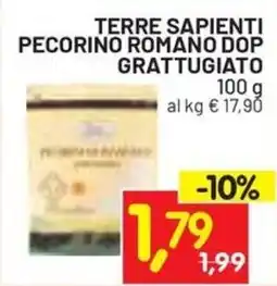 Centro Commerciale Discount Terre Sapienti Pecorino Romano Dop Grattugiato offerta