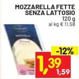 Centro Commerciale Discount Mozzarella fette senza lattosio offerta